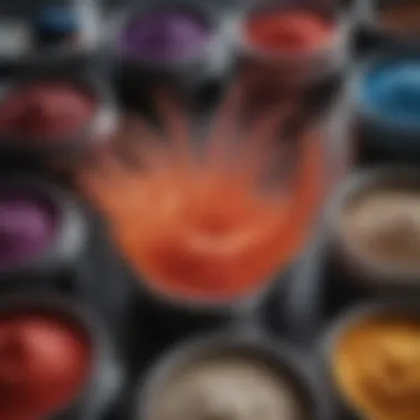 Close-up of hair dye ingredients and formulations