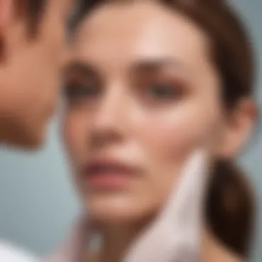 Dermatologist Examination Dermatologist examining a patient with a facial rash