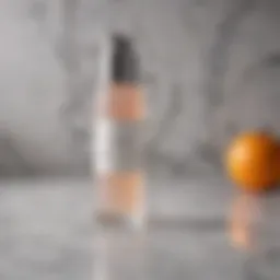 Exfoliating AHA/BHA Tonic bottle on marble surface