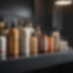 A collection of hair repair products arranged artistically on a vanity