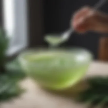 Nourishing Aloe Vera Gel Bowl of pure aloe vera gel with a spoon