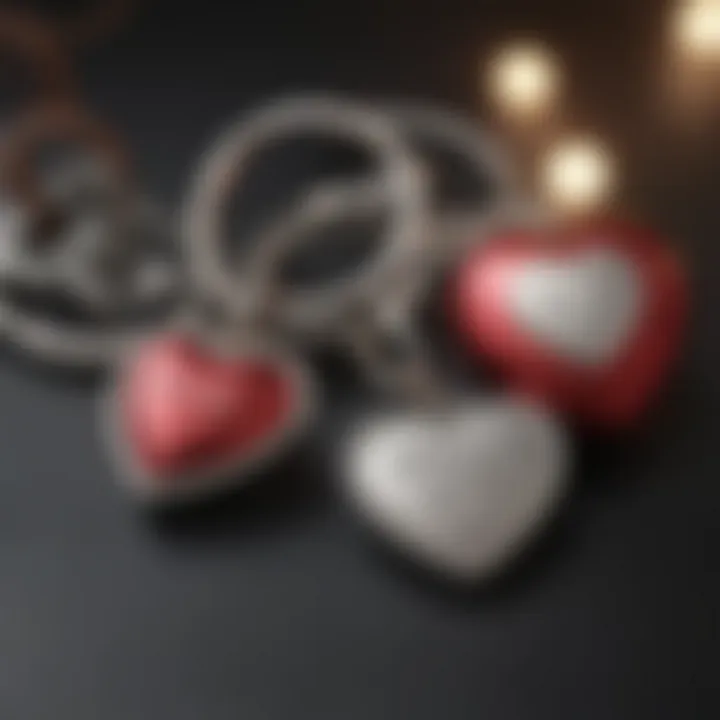 Customized Matching Keychains with Heart Charms