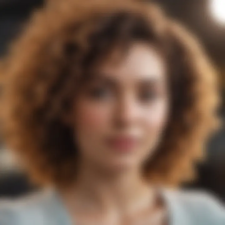 A vibrant lifestyle scene showcasing a woman with natural curls enjoying life