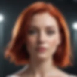 Vibrant cool toned red hair with a glossy finish