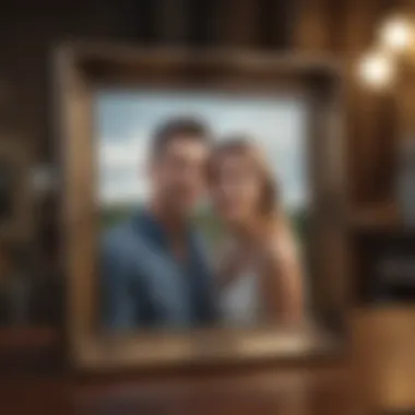 A tailored photo frame displaying a cherished picture of the couple