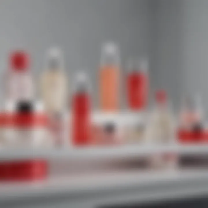 A collection of Elizabeth Arden skincare products displayed elegantly