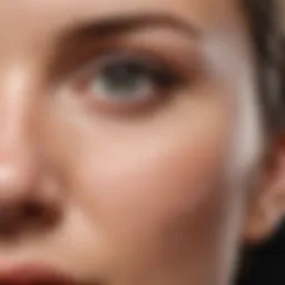 Close-up of a facial treatment showcasing threading technique