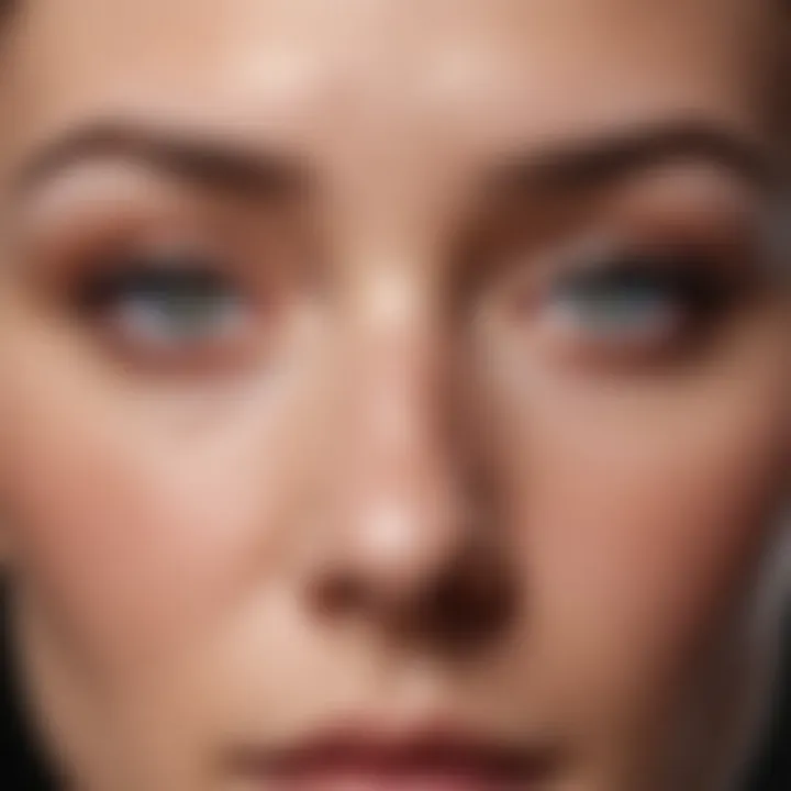 Close-up of a woman's forehead showing frown lines