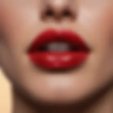 Bold Red Lipstick Application Close-Up