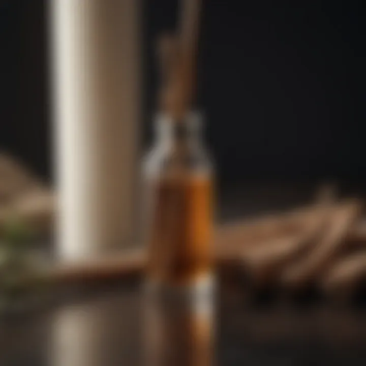 Close-up of natural ingredients used in home fragrance sticks