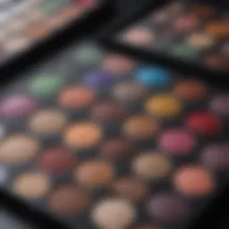 Vibrant shades of the Mally Eyeshadow Palette displayed artistically