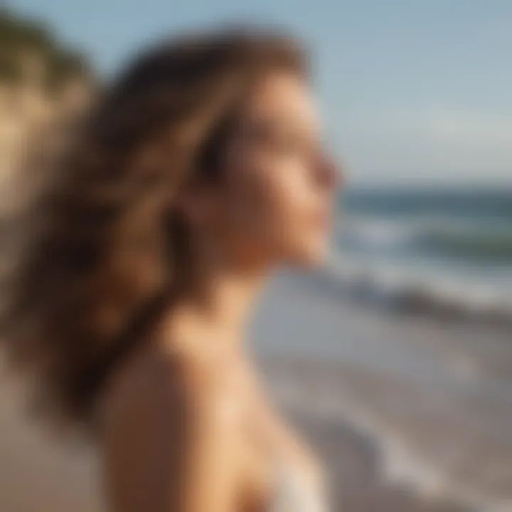 A woman enjoying the beach with effortless hair