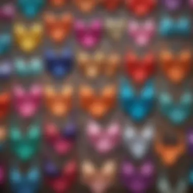 A diverse selection of colorful swimsuits laid out for summer