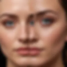 Before and after comparison of a rhinoplasty procedure