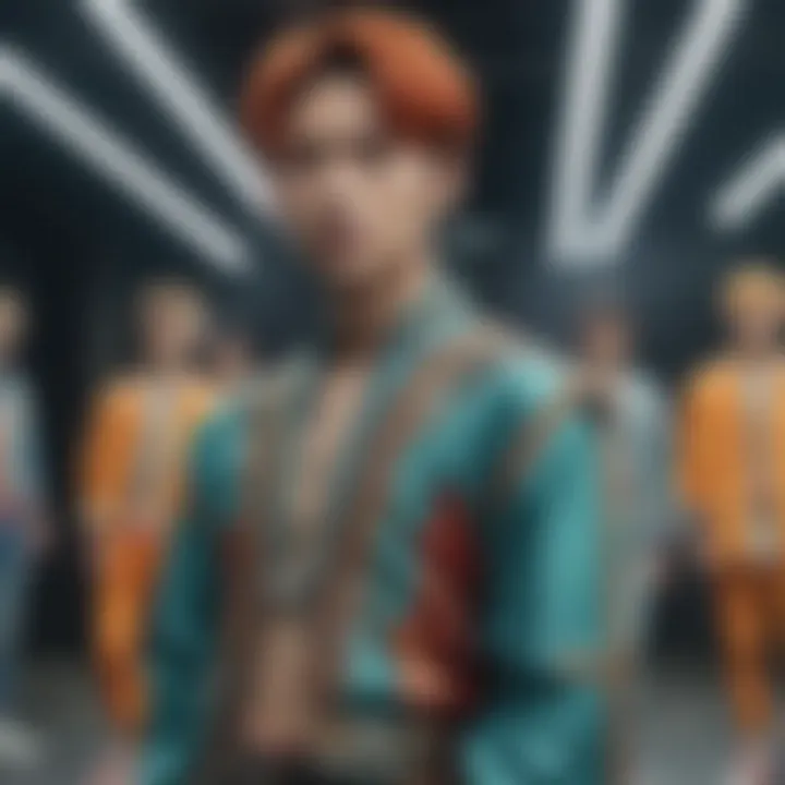 Cultural impact of SHINee's fashion in a vibrant K-pop concert setting