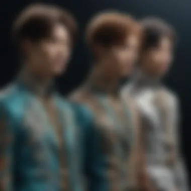 Close-up of SHINee's intricate stage outfits designed by renowned fashion designers