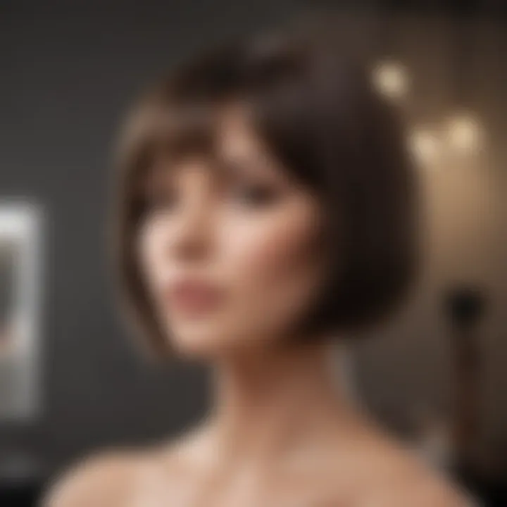 Stylish short bob wig displayed on a mannequin