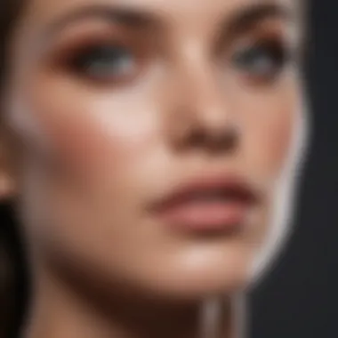 Close-up of skin texture improvement