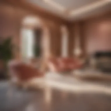 Interior design featuring Kera color rose gold accents in a modern space