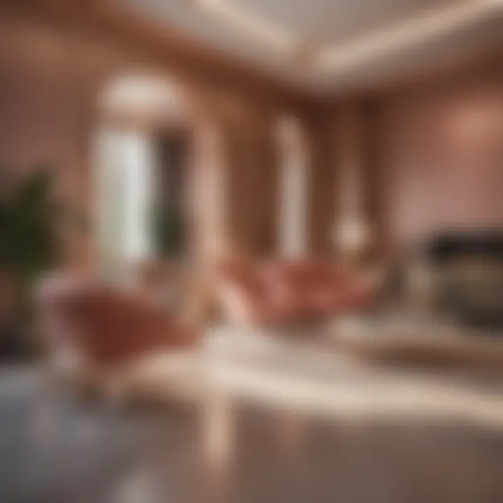 Interior design featuring Kera color rose gold accents in a modern space