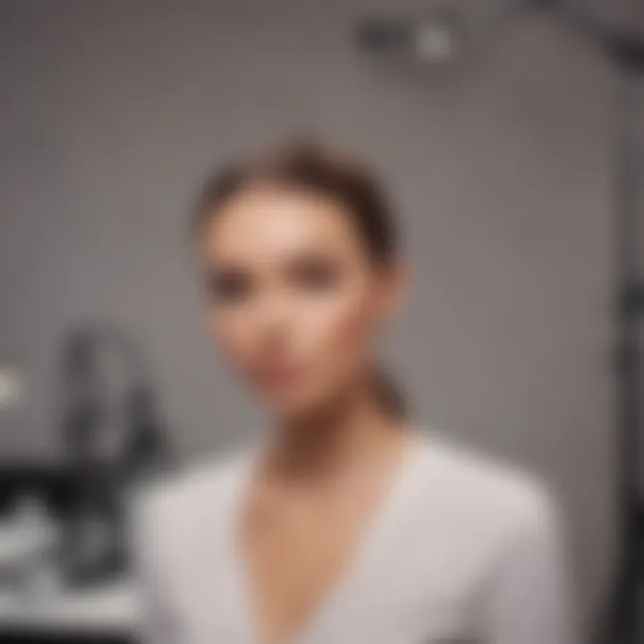 An artist in a serene studio environment preparing for a microblading session.