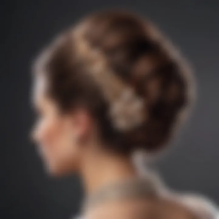 Vintage-inspired bun adorned with elegant accessories, exuding classic charm.