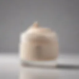 Close-up of a cream jar with a silky texture