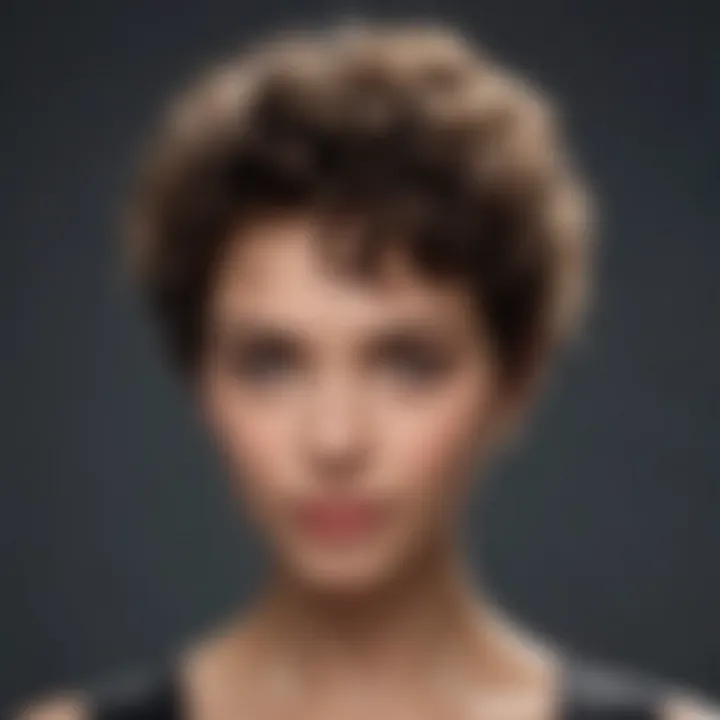 A trendy pixie cut adapted for curly texture.