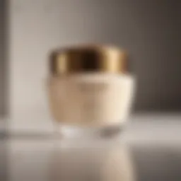 A close-up of a luxurious day lotion jar with SPF packaging