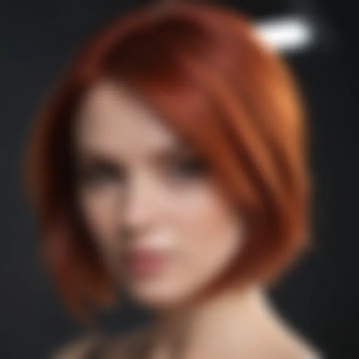 Hair dye application on red hair