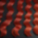 Vibrant red hair dye swatches