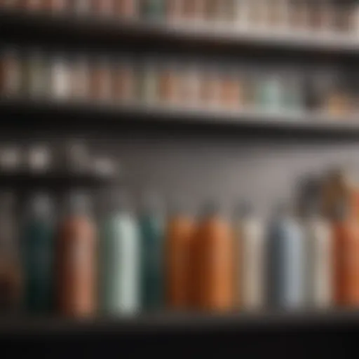 A collection of various home deodorizer sprays lined up on a shelf