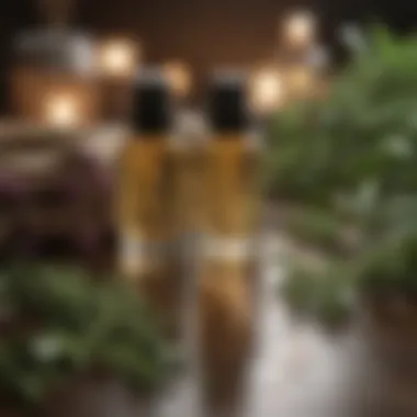 Natural Components for Freshness A close-up of natural ingredients used in deodorizer sprays, such as essential oils and herbs