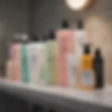 An organized display of popular unscented face wash products