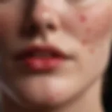 Close-up view of red bumps on skin indicating allergic reaction