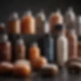 An assortment of protein hair treatment products arranged aesthetically