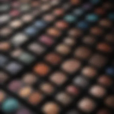 Diverse indie eyeshadow palettes displayed in artistic arrangement