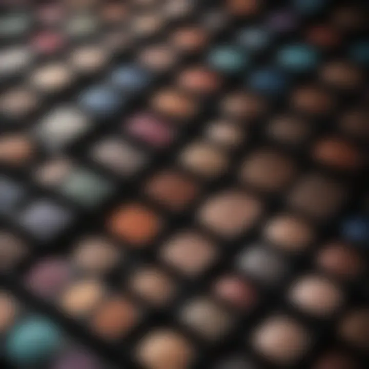 Diverse indie eyeshadow palettes displayed in artistic arrangement