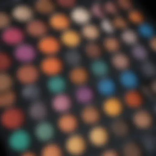 Vibrant indie eyeshadow palette showcasing an array of unique colors