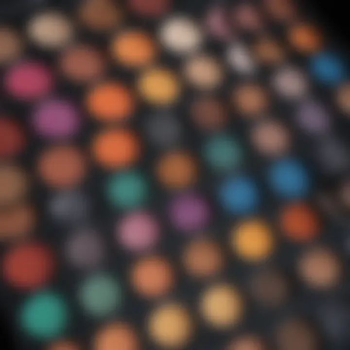 Vibrant indie eyeshadow palette showcasing an array of unique colors