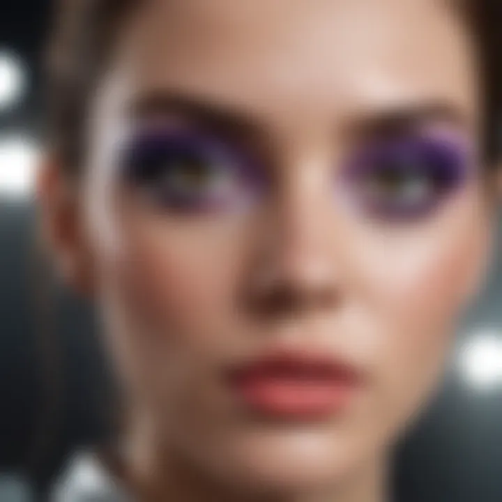 Fashion runway highlighting bold makeup trends.