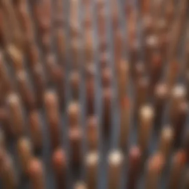 Diversity in Foundation Sticks Artistic display of diverse foundation sticks showcasing color variety.