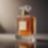 Elegant perfume bottle bathed in soft light