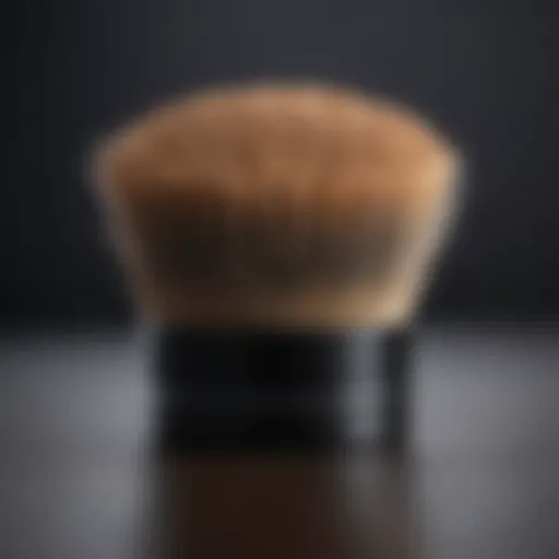 Close-up view of the bristles of a short foundation brush showcasing its texture.
