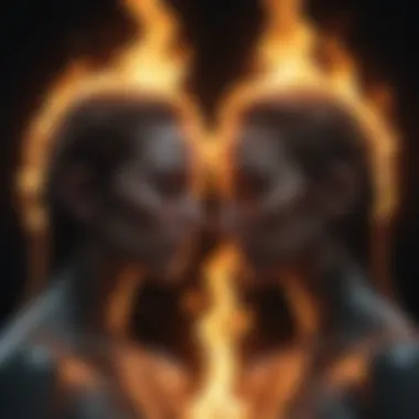 Symbolic representation of twin flames as intertwined flames