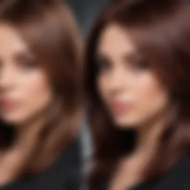 Before and after comparison of hair dyed with Ulta Pravana