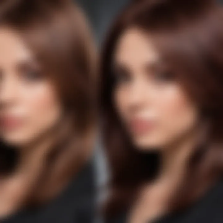 Before and after comparison of hair dyed with Ulta Pravana