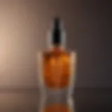 Close-up of luxurious hair serum in a glass dropper bottle