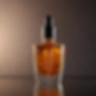 Close-up of luxurious hair serum in a glass dropper bottle