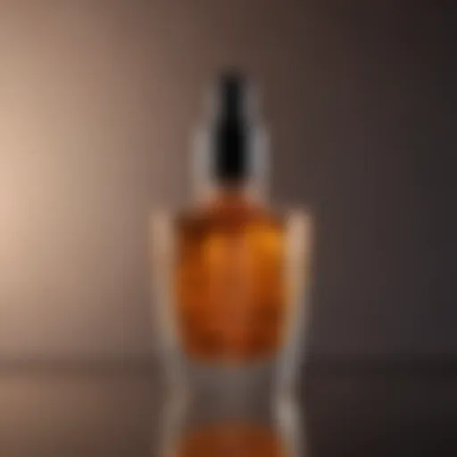 Close-up of luxurious hair serum in a glass dropper bottle